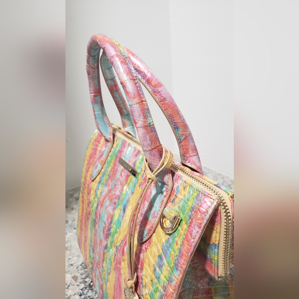 🍭Brahmin Small Caroline Satchel Saltwater Taffy Melbourne - Picture 11 of 16